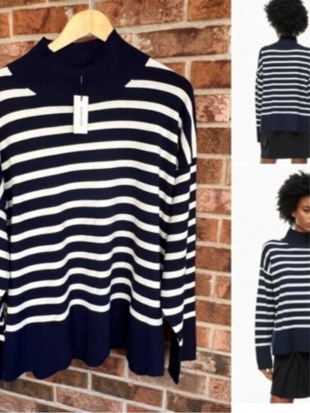 Aritzia ^ NEW Babaton Weekday Turtleneck Admiral/light birch XL